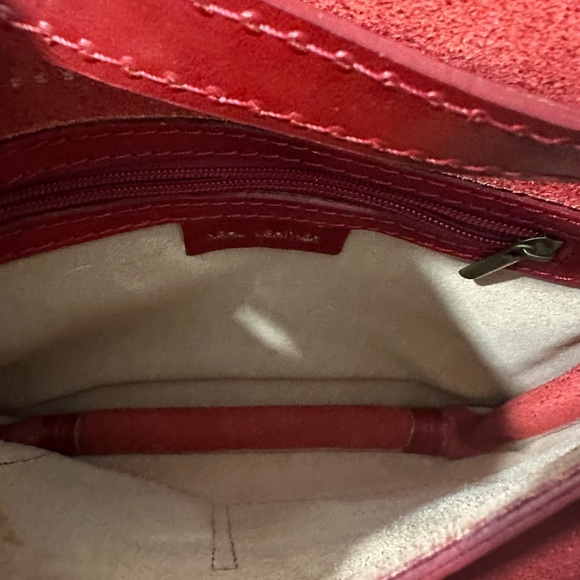 Made in Italy Real Leather Crossbody Purse Red- NWOT - Picture 13 of 14